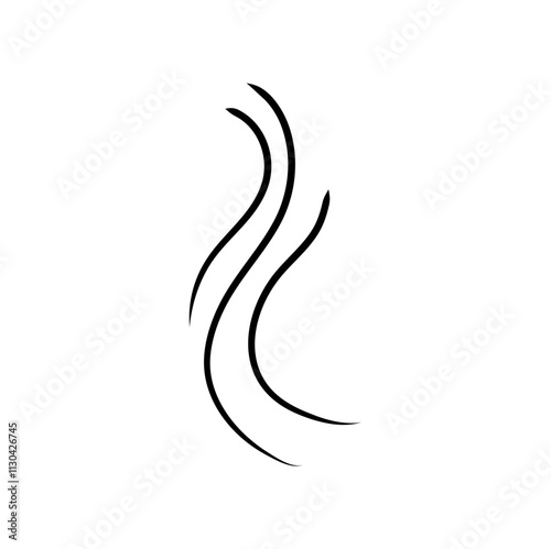 Doodle smoke icon. Water steam symbol. Hand drawn hot vapor. Line air smell symbol.