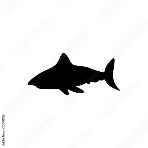 Shark silhouette flat illustration