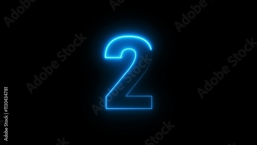 Neon countdown number.