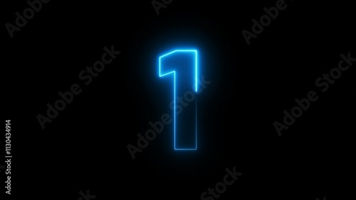Neon countdown number.