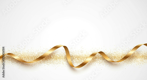 A radiant golden ribbon wit...