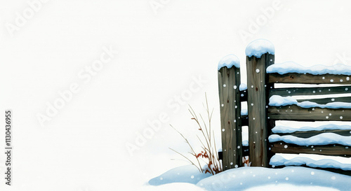 A wooden fence partially co...