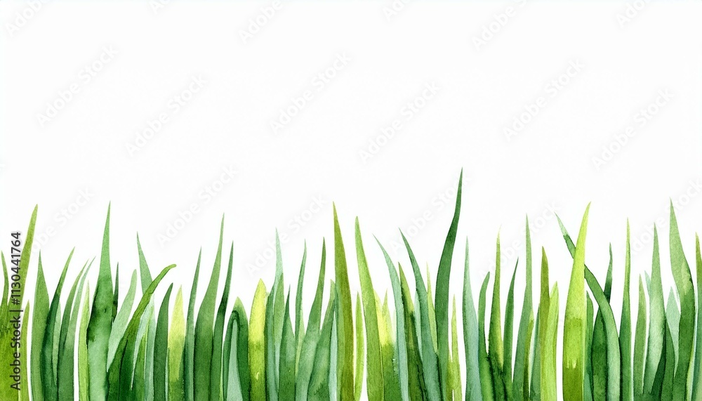 Fototapeta premium Grass watercolor illustration