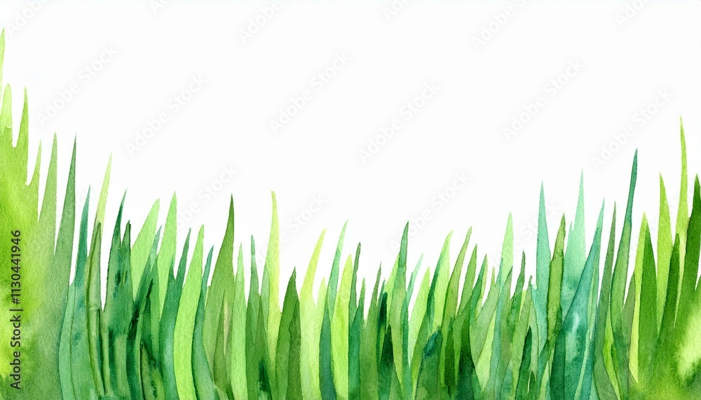 Fototapeta premium Grass watercolor illustration