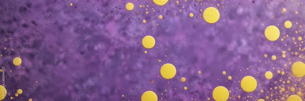 Fototapeta premium Soft abstract background with scattered yellow and purple dots, purple, diffuse, stains
