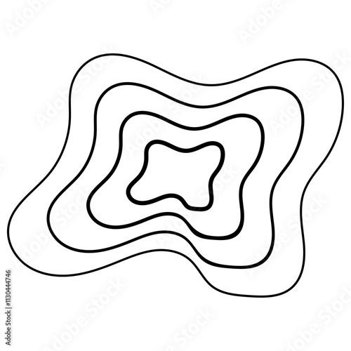 Blob line abstract wavy shape, drops puddle