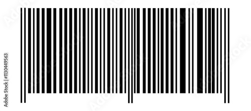 Unequal black barcode icon