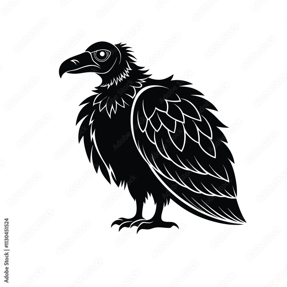 Fototapeta premium vulture vector black animal silhouette bird vector