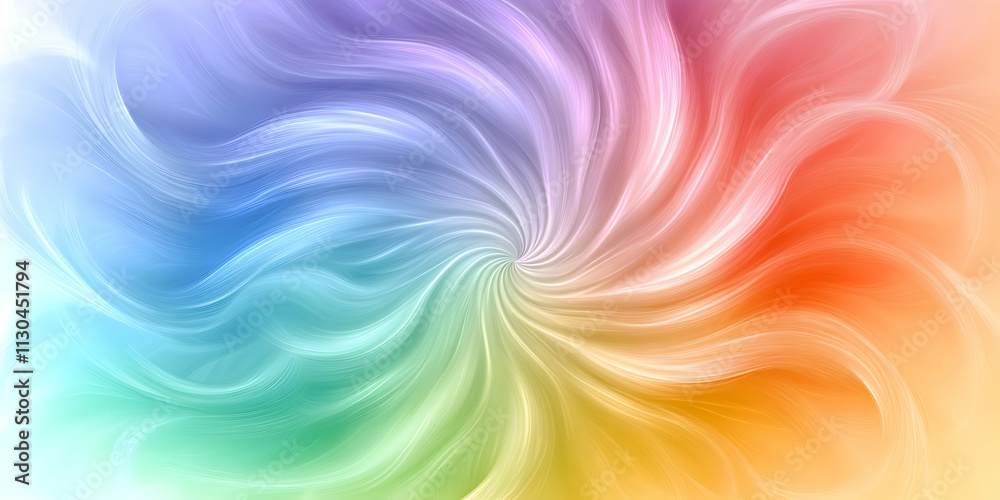 Obraz premium Abstract Swirling Rainbow Hues, Vibrant Color Vortex Background Image