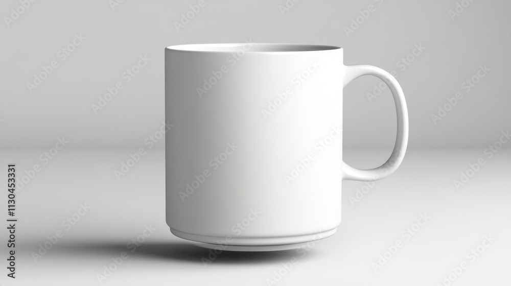 Obraz premium Blank White Coffee Mug Mockup Design Template Studio Shot