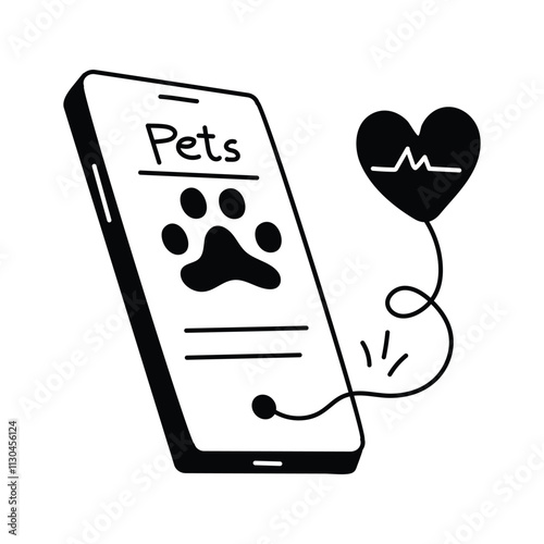 Take a look at this amazing icon of pet care app in modern style