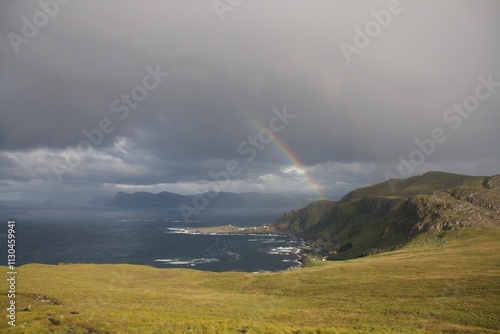 Insel runde norwegen Regenbogen photo