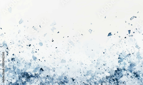 white background with light gray and blue strokes, creating the effect of weightless snowflakes falling to the ground	
