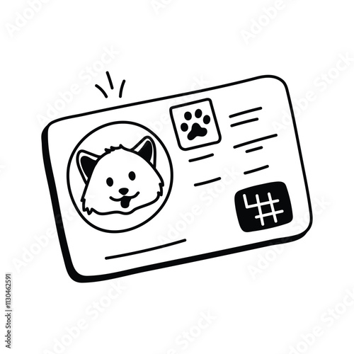 Identification card with pet and owner details for emergencies