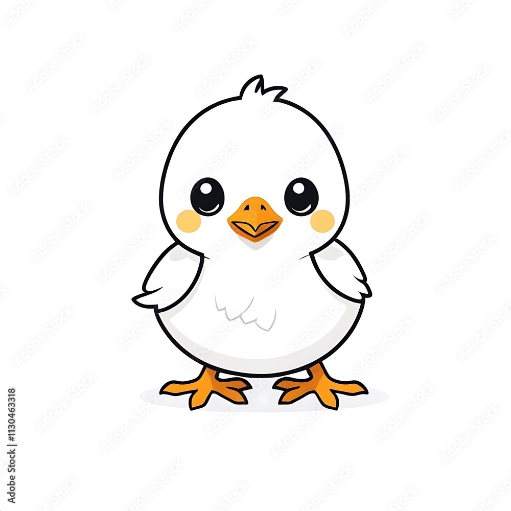 Fototapeta premium Adorable Baby Chick Cartoon Illustration 