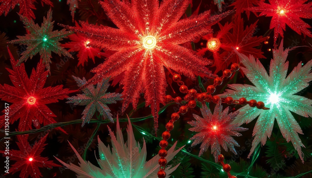 Fototapeta premium Festive Christmas Star Lights