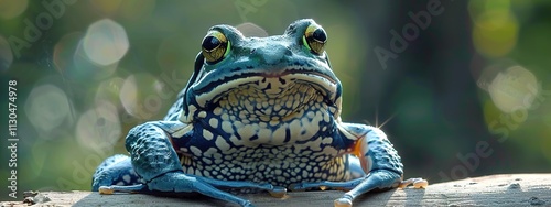 A frog resting on a tree branch in Agumbe's dense jungles.  photo