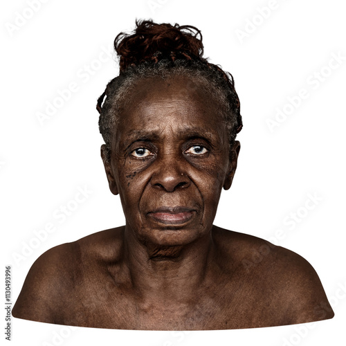 Senior woman png element, transparent background  photo