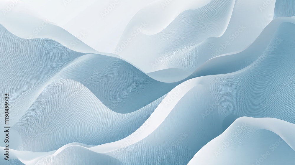 Fototapeta premium Abstract light blue wavy background.