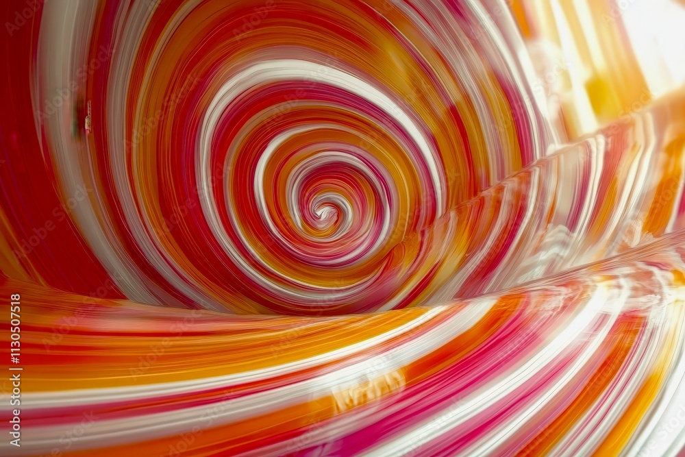 Fototapeta premium Overlapping spirals of pink, orange, and white light, symbolizing playful joy and happiness