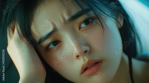 Contemplative Expression: An Emotional Portrait of Youth and Reflection
