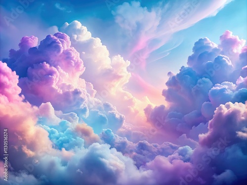 Wallpaper Mural Dreamy abstract artwork: pastel blue and purple clouds float in a fantastical AI-generated sky. Torontodigital.ca