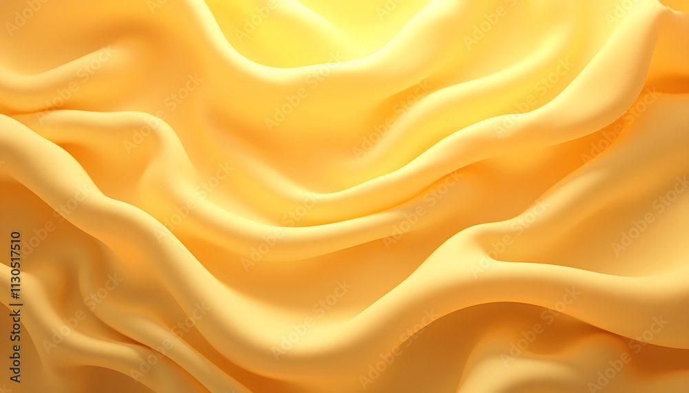 Obraz premium Soft yellow fabric texture with flowing waves for artistic designs and backgrounds