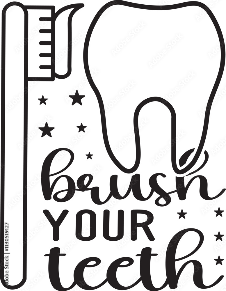 Fototapeta premium brush your teeth SVG