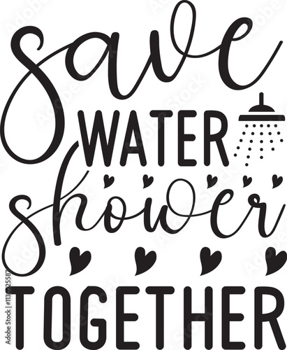 save water shower together SVG