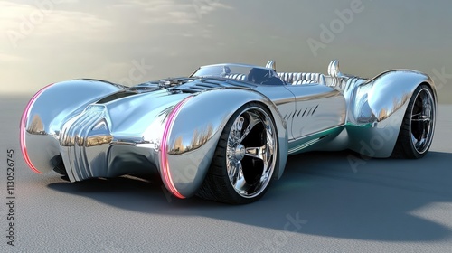 Futuristic Chrome Roadster: A Sleek Concept Car Design
