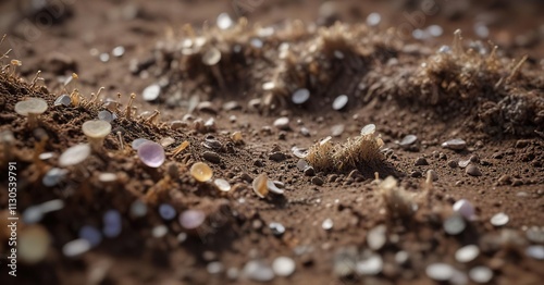 Clostridium perfringens spores in a soil sample, microbiology, soil, clostridium perfringens photo