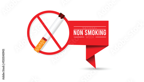 National Non Smoking week observed each year during January. National Non Smoking week creative concept design. Vector template for banner, greeting card, poster with background.