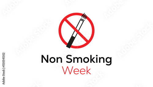 National Non Smoking week observed each year during January. National Non Smoking week creative concept design. Vector template for banner, greeting card, poster with background.
