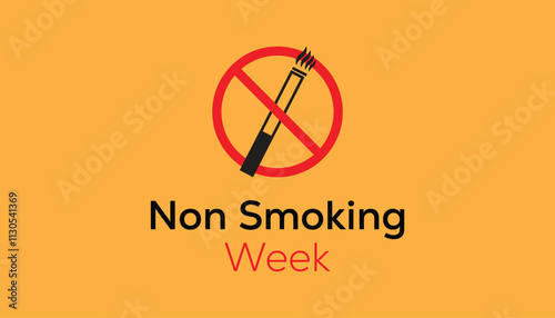 National Non Smoking week observed each year during January. National Non Smoking week creative concept design. Vector template for banner, greeting card, poster with background.