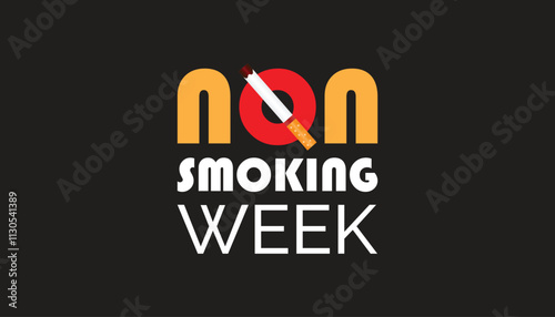 National Non Smoking week observed each year during January. National Non Smoking week creative concept design. Vector template for banner, greeting card, poster with background.