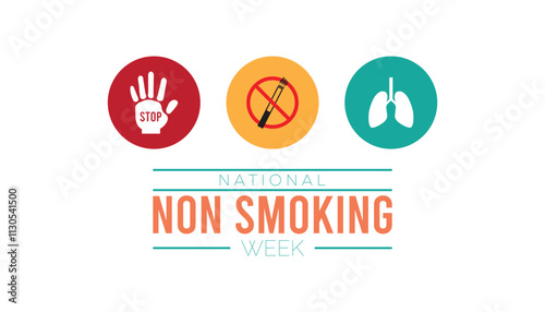 National Non Smoking week observed each year during January. National Non Smoking week creative concept design. Vector template for banner, greeting card, poster with background.