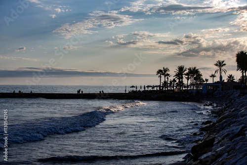 Terraza o chiringuito en una playa de España