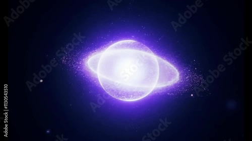 Video animation of glowing shiny magical orb on dark background