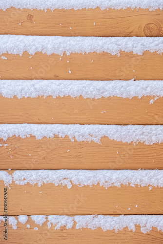 texture of snowy house facade