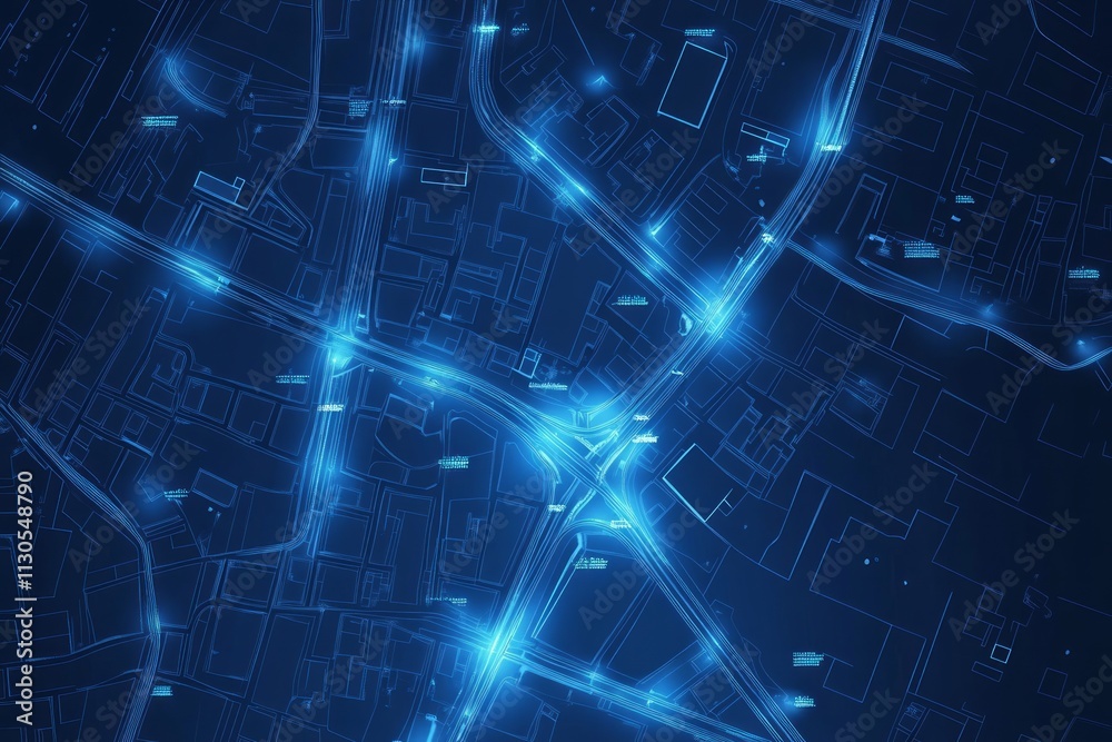 Fototapeta premium Location information of the map, Vector illustration style, blue light