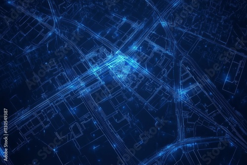 Location information of the map, Vector illustration style, blue light