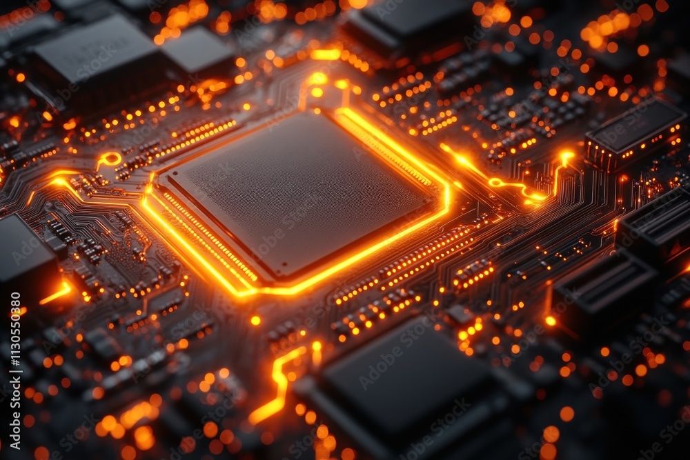 Obraz premium Glowing Circuit Board