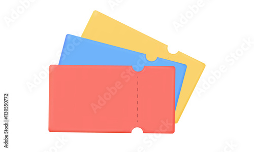 Sale 3d Coupon tickets.Discount tickets,special offer promotion isolated cards on transparent background.Black Friday, Online payment,Business and finance concept.Vector illustration EPS 10