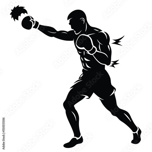silhouette of a boxer