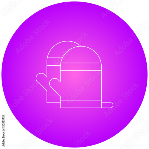 Oven Mitts icon single vector illustration