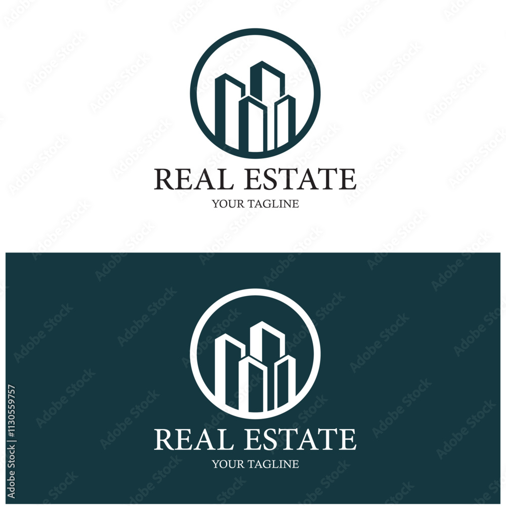 Obraz premium simple real estate logo design,building,skyscraper,property business,apartment,architecture vector