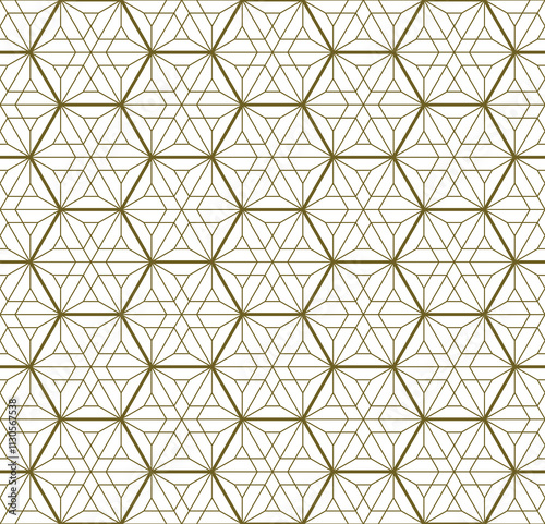 Seamless geometric pattern in traditional Japanese craft style Kumiko Zaiku