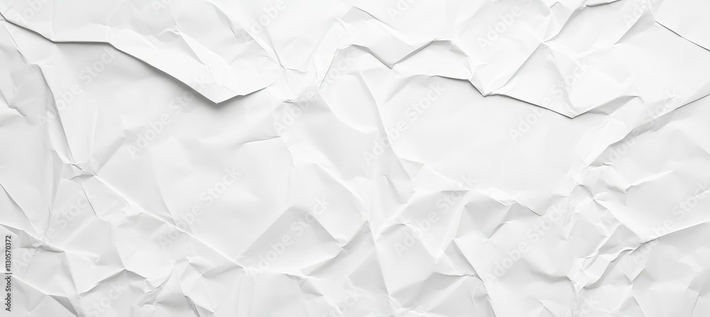 Obraz premium White Crumpled Paper Texture Background, Abstract Design With Copy Space For Text Or Image.
