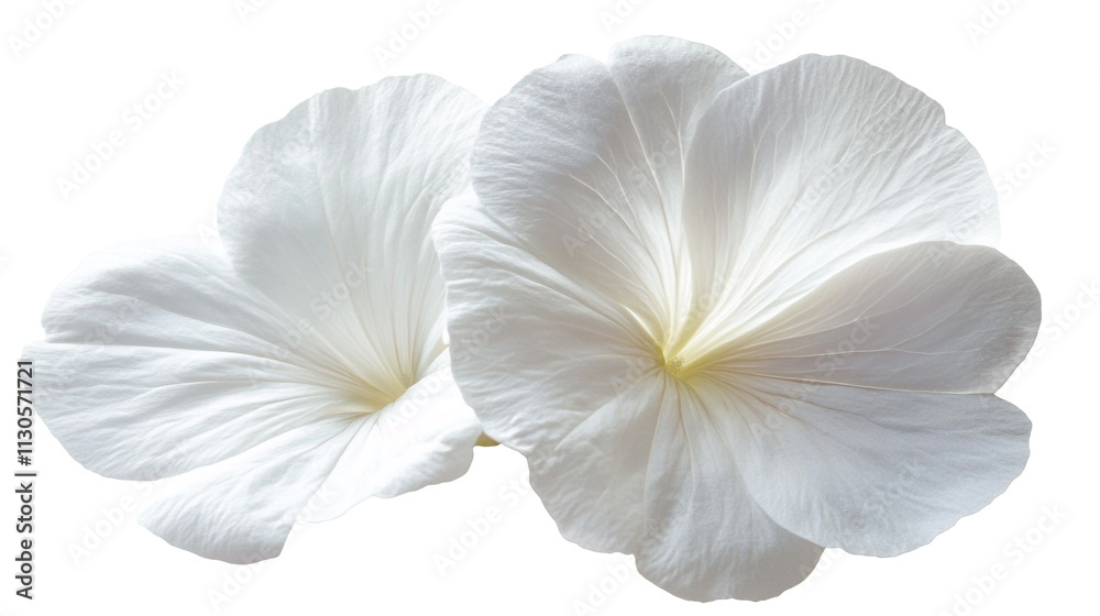 Fototapeta premium Two White Flowers Close up Petals Bloom Botany