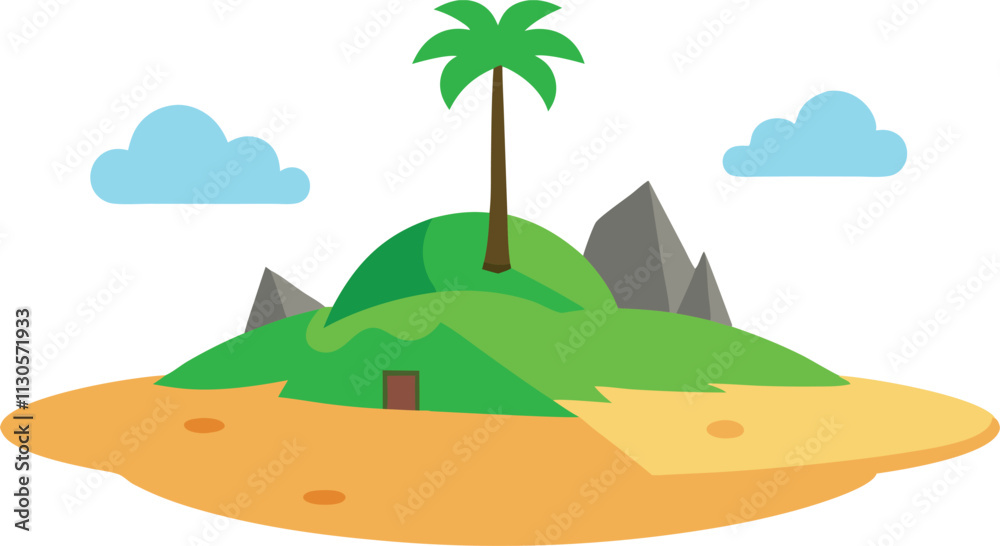 Fototapeta premium An isolated summer island illustration